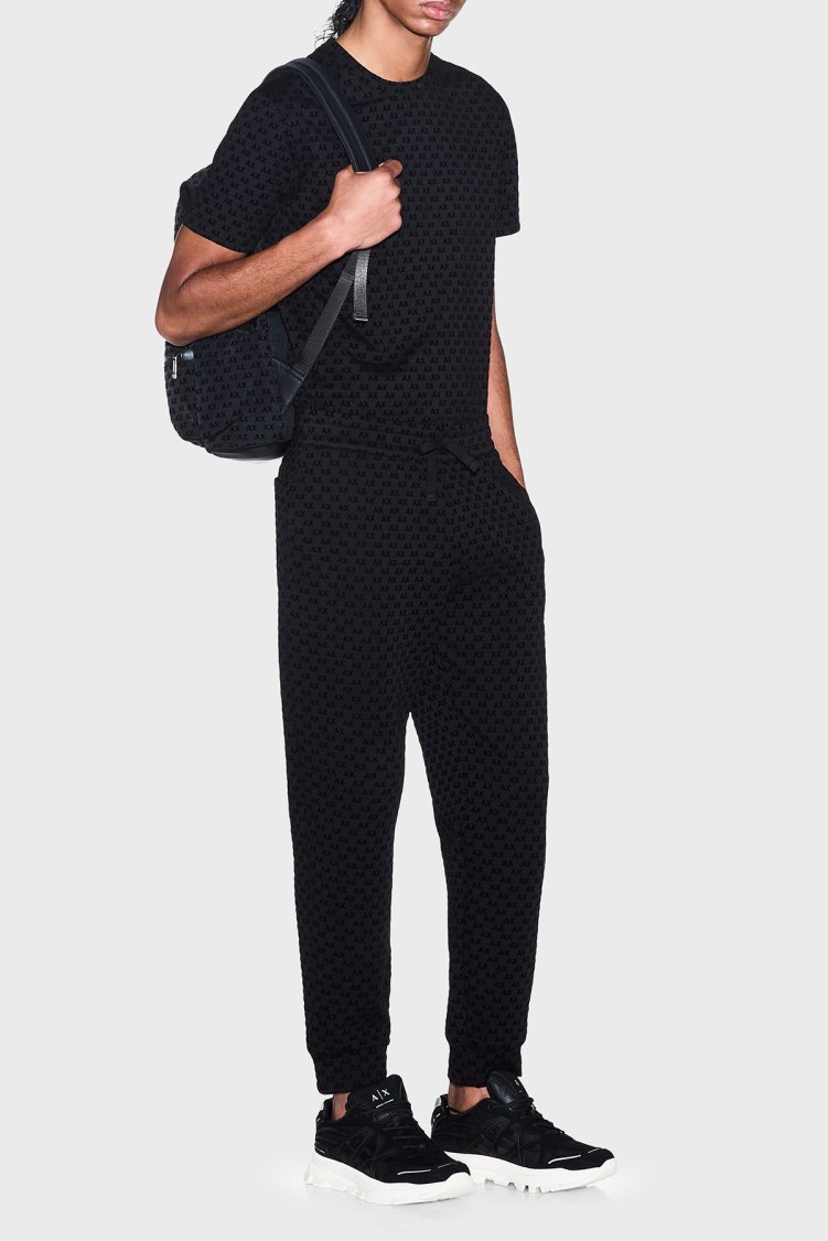 Armani Exchange Logolu % 100 Pamuk Bisiklet Yaka Erkek T Shirt XM003079 AF10356 UC001 Siyah - Armani Exchange (1)