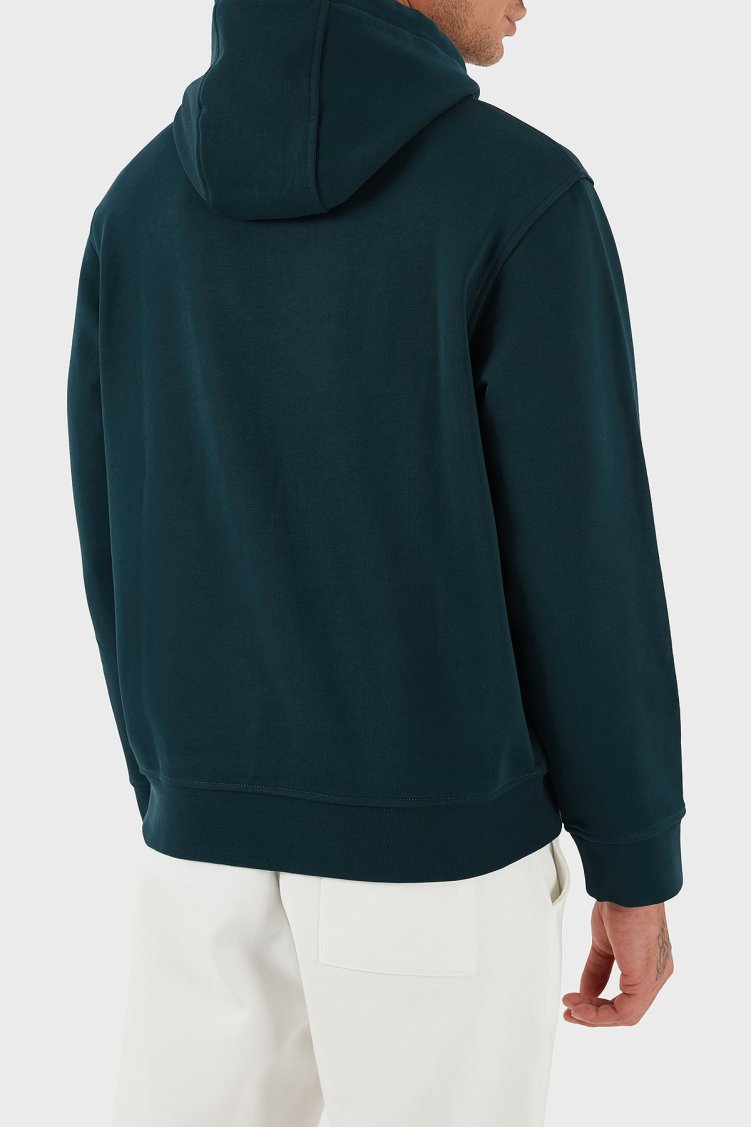 Armani Exchange Logolu % 100 Pamuk Regular Fit Kapüşonlu Erkek Sweat XM001380 AF10830 UB022 PETROL - Armani Exchange (1)