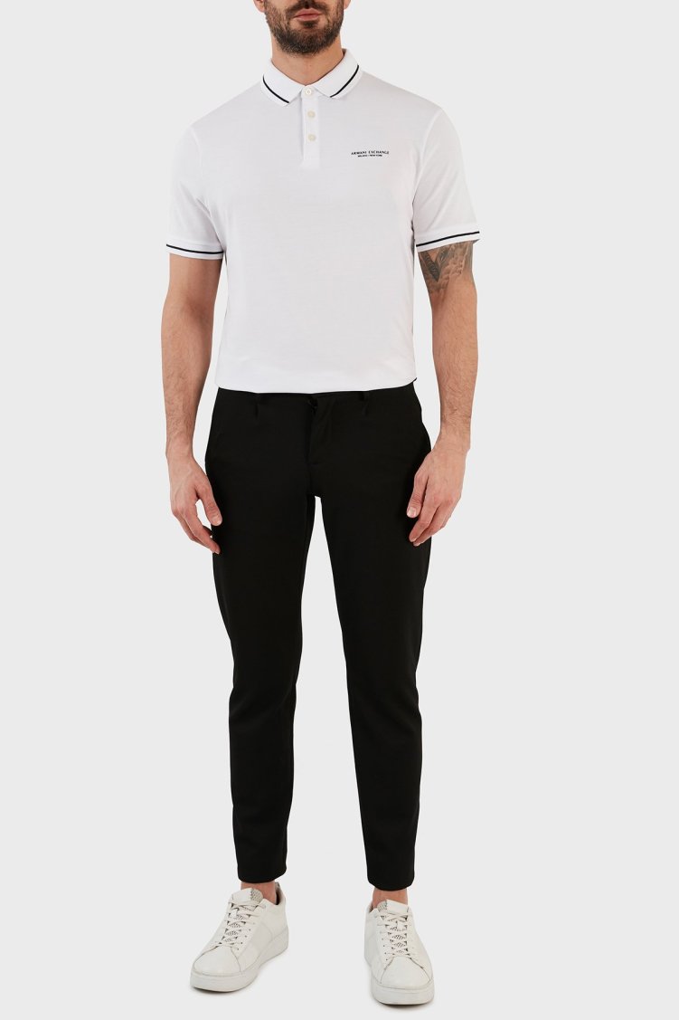 Armani Exchange Logolu % 100 Pamuk Slim Fit Polo T Shirt Erkek Polo Yaka T Shirt 8NZFFM ZJ5DZ 1100 BEYAZ - Armani Exchange (1)
