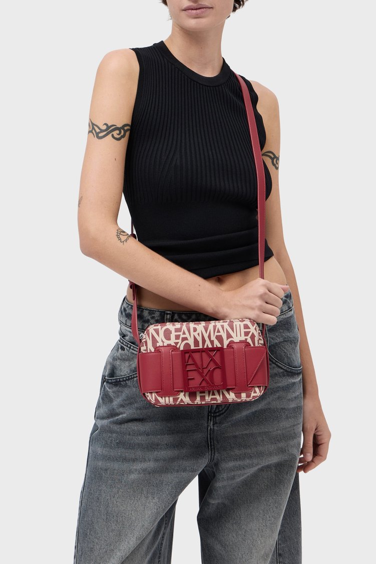 Armani Exchange Logolu Ayarlanabilir Askılı Kadın Çanta 942699 3F742 M5151 Kırmızı - Armani Exchange (1)