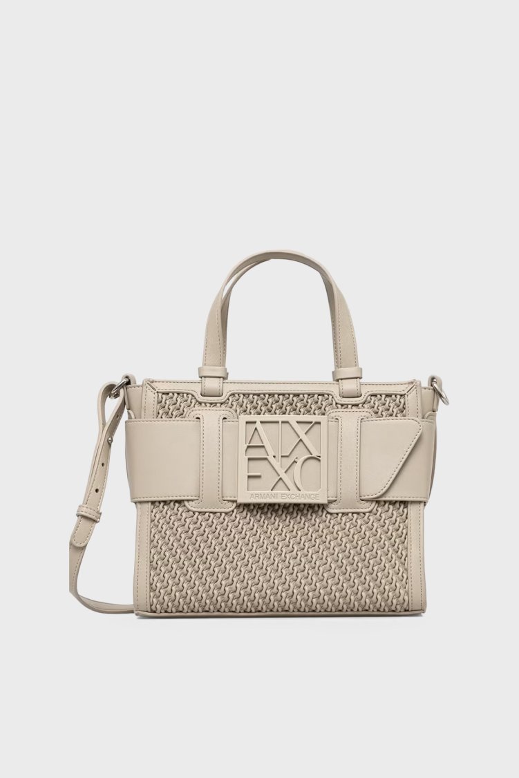 Armani Exchange Logolu Ayarlanabilir Askılı Kadın Çanta XW000392 AF26444 M6172 Bej - Armani Exchange