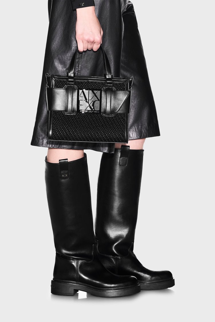 Armani Exchange Logolu Ayarlanabilir Askılı Kadın Çanta XW000392 AF26444 MC043 Siyah - Armani Exchange (1)