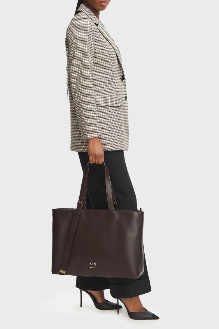 Armani Exchange Logolu Ayarlanabilir Askılı Kadın Çanta XW002988 AF19902 U6032 Kahve - Armani Exchange (1)