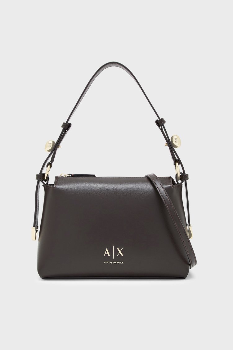 Armani Exchange Logolu Ayarlanabilir Askılı Kadın Çanta XW002990 AF26452 U6032 Kahve - Armani Exchange