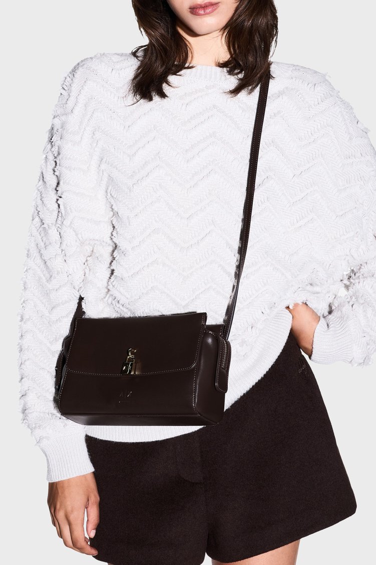 Armani Exchange Logolu Ayarlanabilir Askılı Kadın Çanta XW003056 AF28605 U6032 Kahve - Armani Exchange (1)