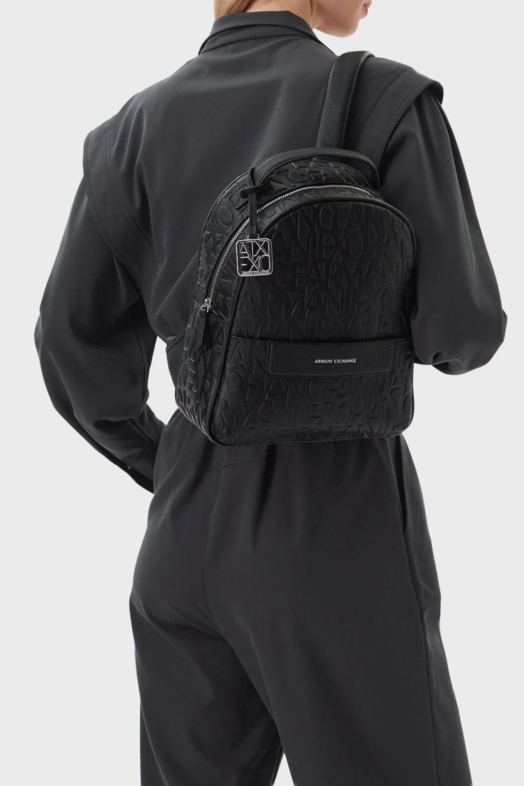 Armani Exchange Logolu Ayarlanabilir Askılı Kadın Sırt Çantası XW002234 AF15774 UC001 Siyah - Armani Exchange (1)