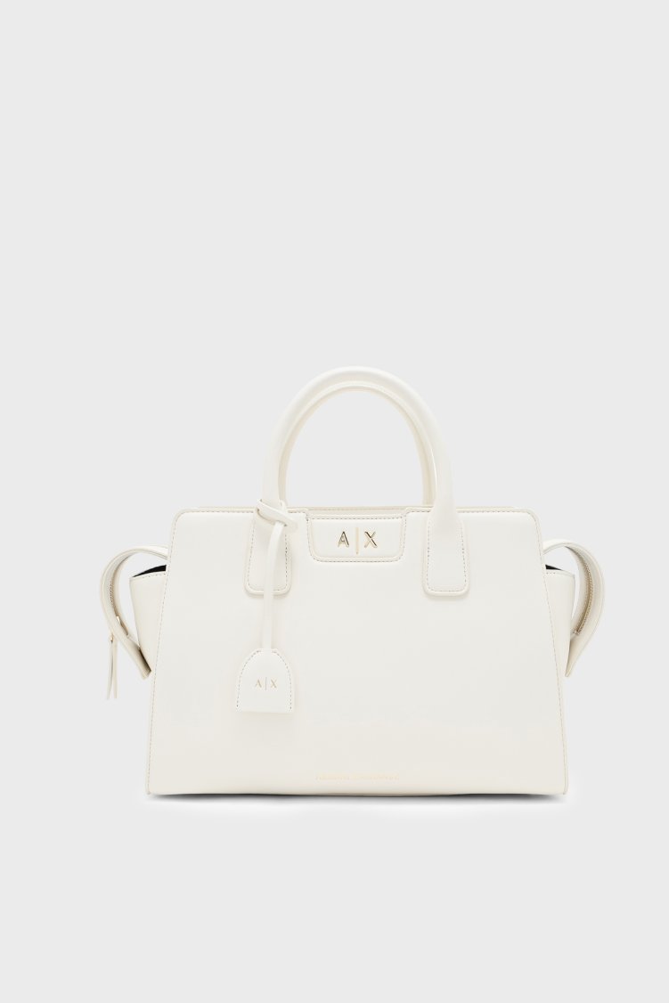 Armani Exchange Logolu Ayarlanabilir ve Çıkarılabilir Askılı Bayan Çanta XW002158 AF19892 U1003 EKRU - Armani Exchange