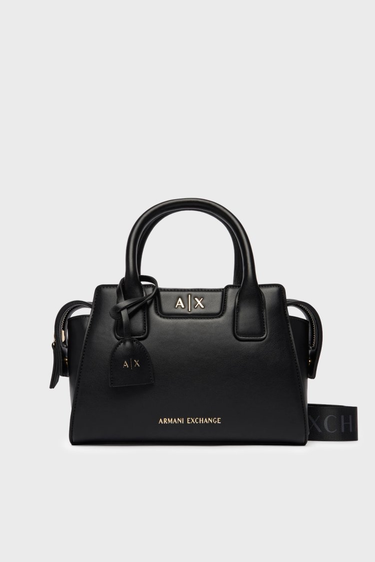 Armani Exchange Logolu Ayarlanabilir ve Çıkarılabir Askılı Bayan Çanta XW002159 AF19892 UC001 SİYAH - Armani Exchange