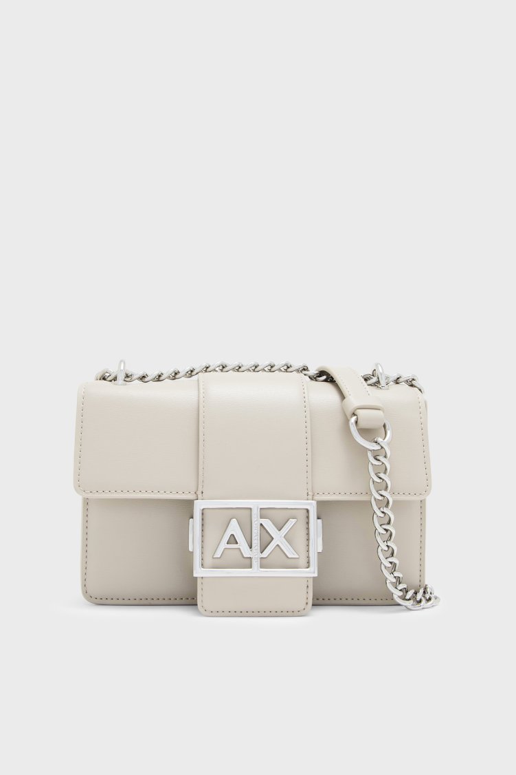 Armani Exchange Logolu Ayarlanabilir Zincir Askılı Kadın Çanta XW000071 AF12039 U6208 Ekru - Armani Exchange