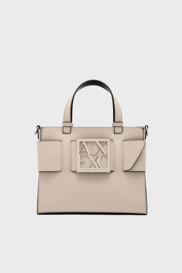 Armani Exchange Logolu Çıkarılabilir Askılı Kadın Çanta 942689 0A874 U1092 KREM - Armani Exchange