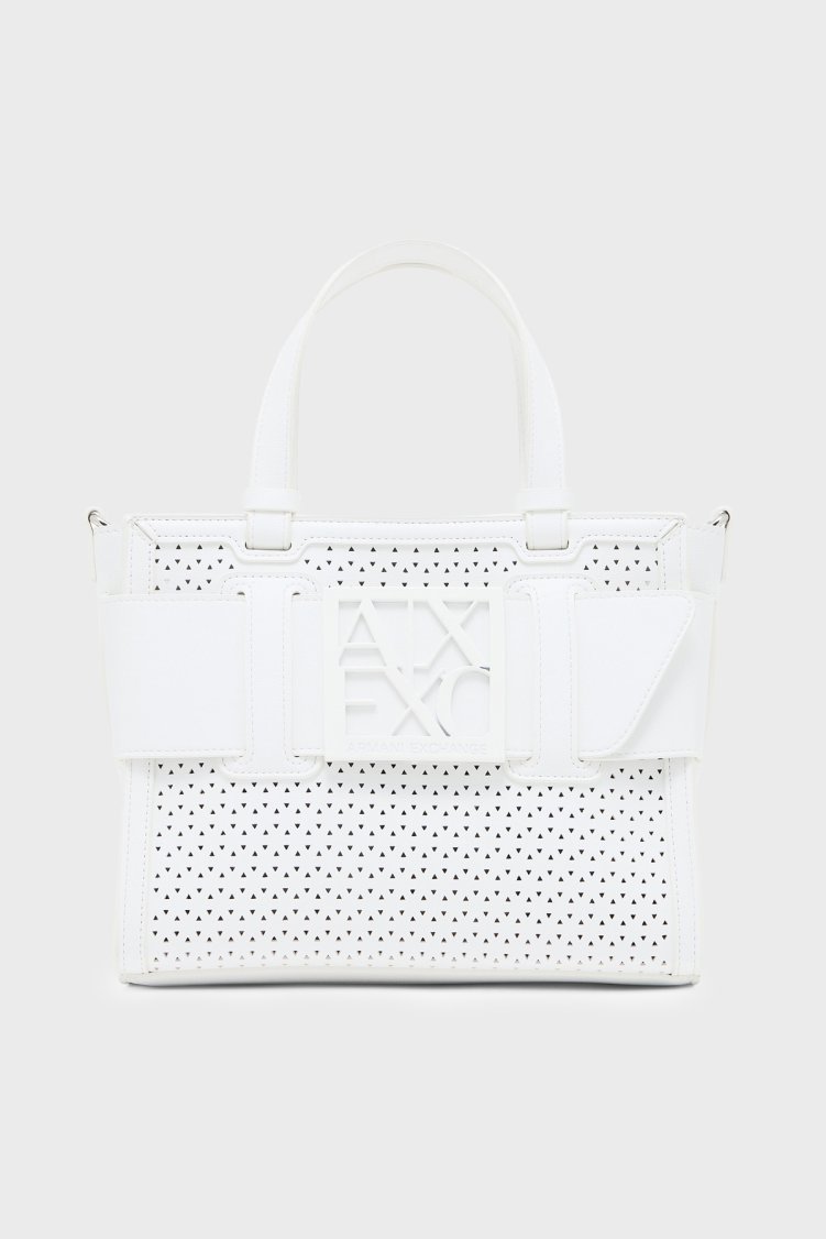 Armani Exchange Logolu Çıkarılabilir Askılı Bayan Çanta XW000392 AF22626 U0011 BEYAZ - Armani Exchange