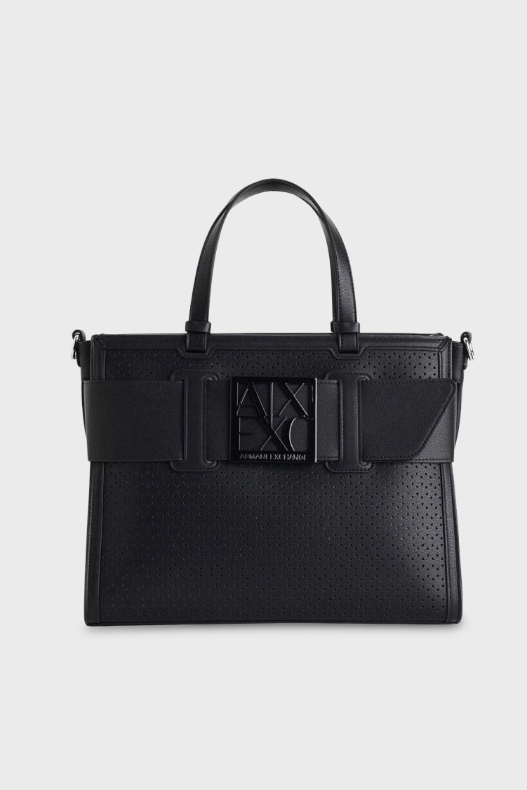 Armani Exchange Logolu Çıkarılabilir Askılı Bayan Çanta XW000920 AF22626 UC001 SİYAH - Armani Exchange