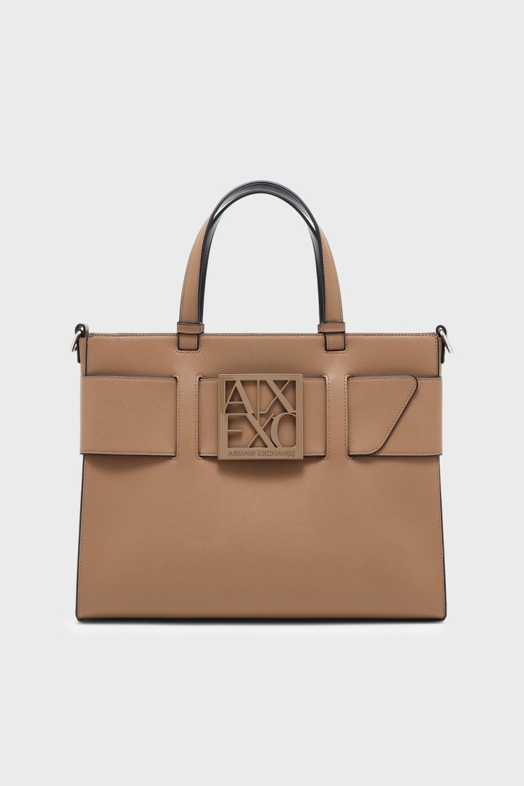 Armani Exchange Logolu Çıkarılabilir Askılı Kadın Çanta 9426890 A874 U6186 Taba - Armani Exchange