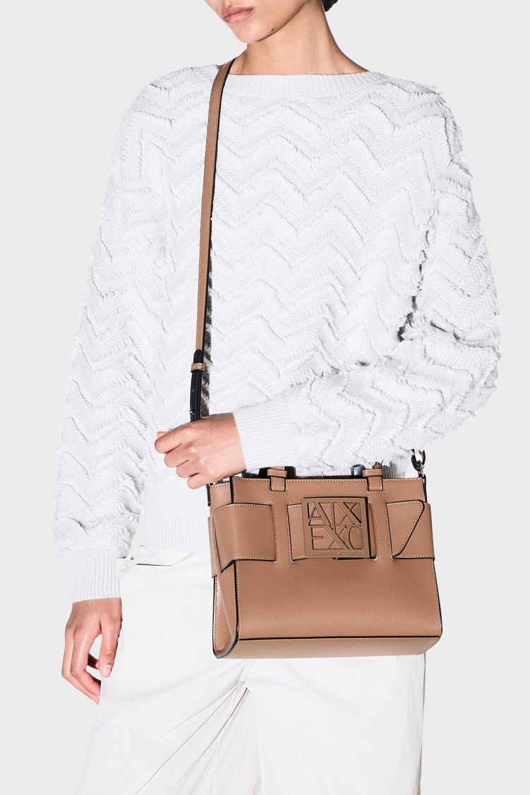 Armani Exchange Logolu Çıkarılabilir Askılı Kadın Çanta 942690 0A874 U6186 Taba - Armani Exchange (1)