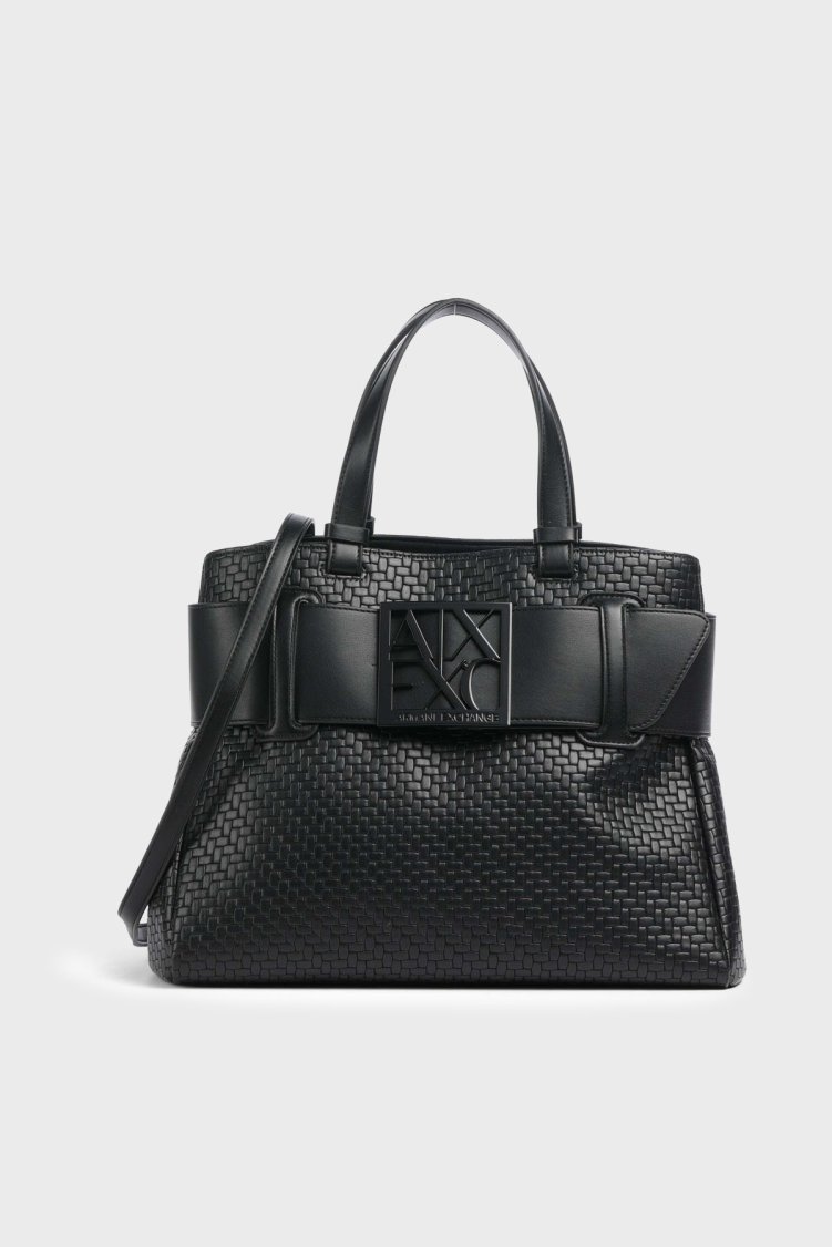 Armani Exchange Logolu Çıkarılabilir Askılı Kadın Çanta XW000285 AF22628 UC001 SİYAH - Armani Exchange