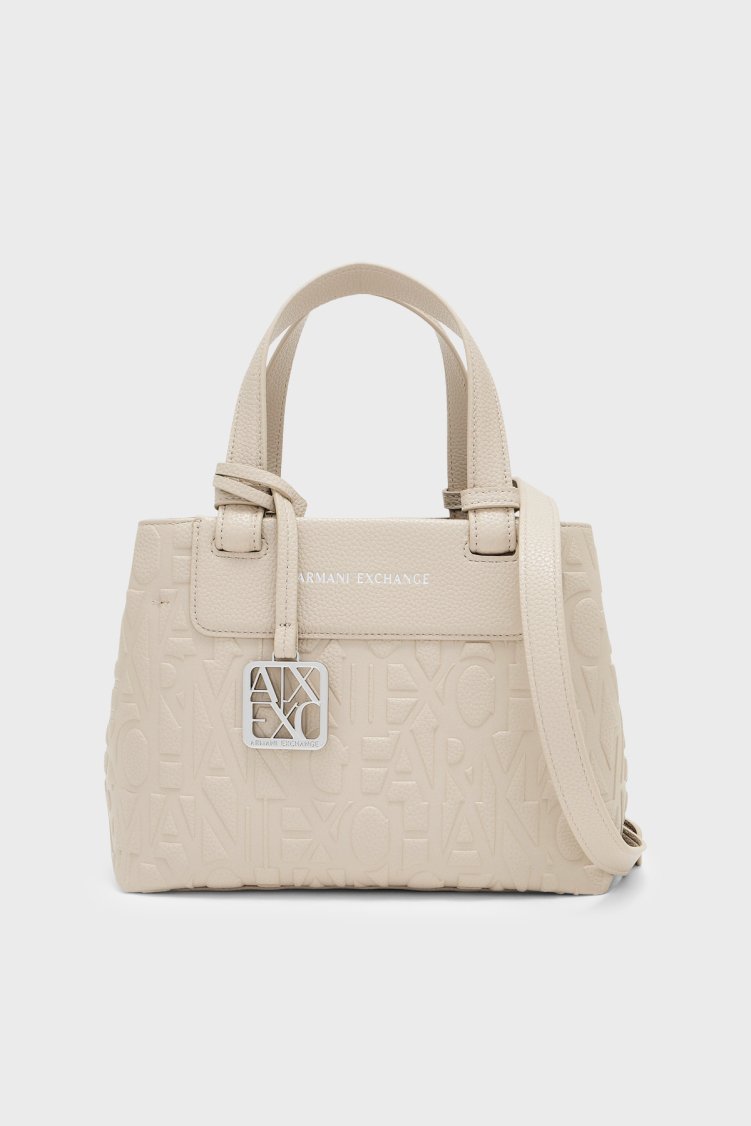 Armani Exchange Logolu Çıkarılabilir Askılı Kadın Çanta XW001576 AF15774 U6208 Ekru - Armani Exchange