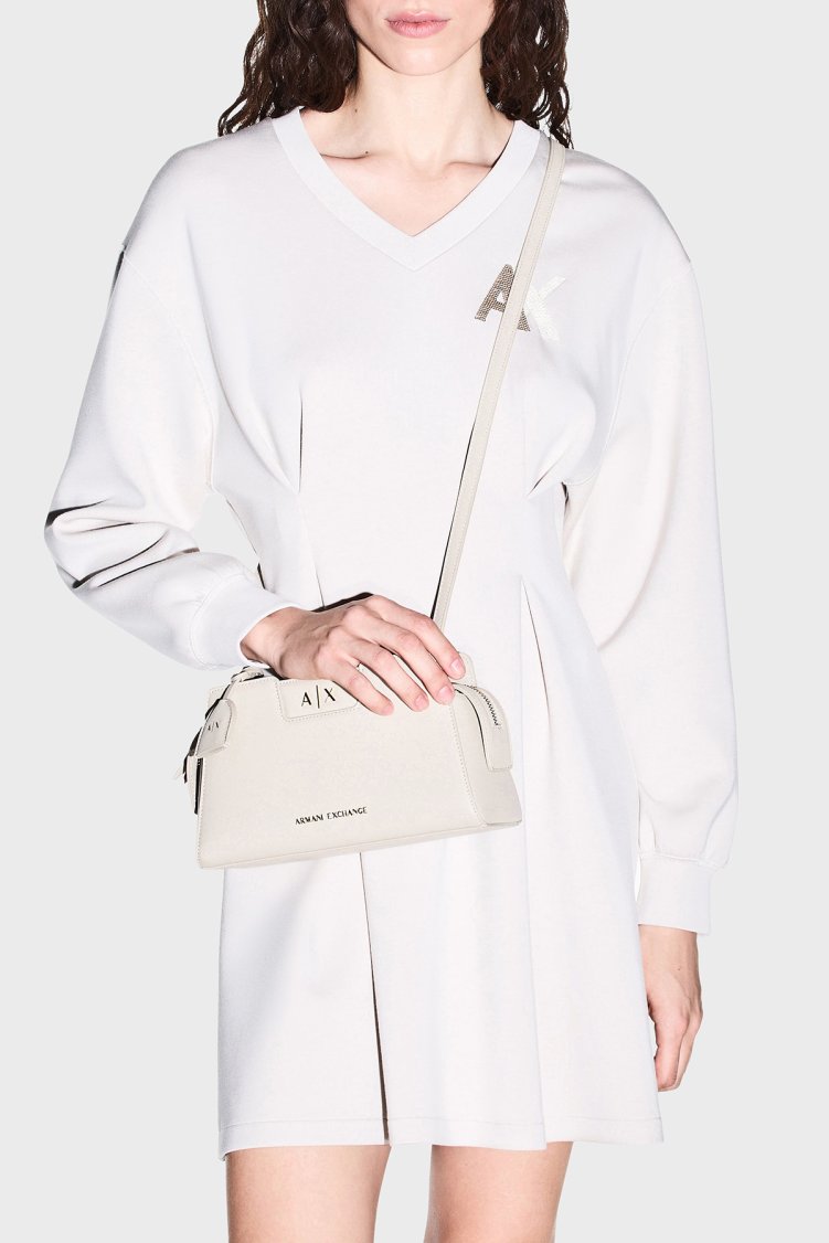 Armani Exchange Logolu Çıkarılabilir Askılı Kadın Çanta XW002160 AF26570 U6208 Ekru - Armani Exchange (1)
