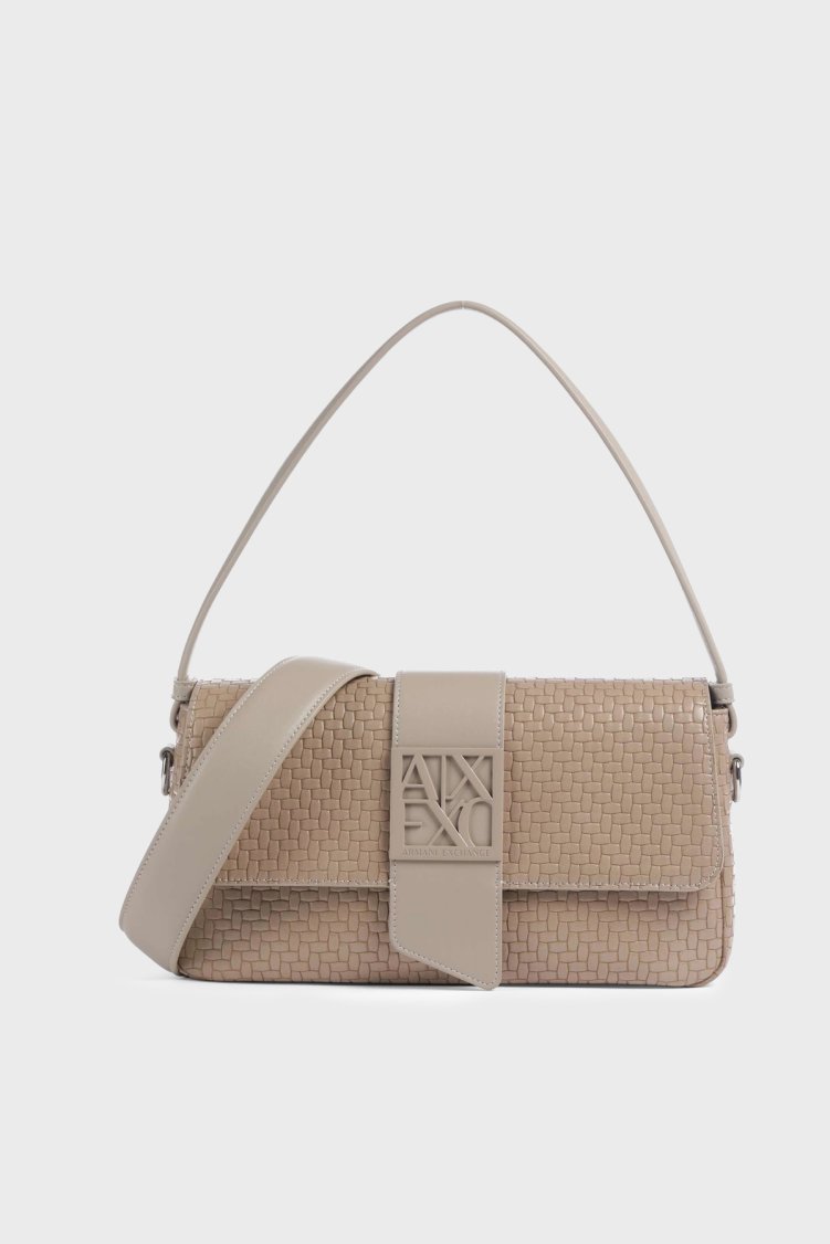 Armani Exchange Logolu Çıkarılabilir Askılı Kadın Çanta XW002592 AF22628 U6223 Bej - Armani Exchange