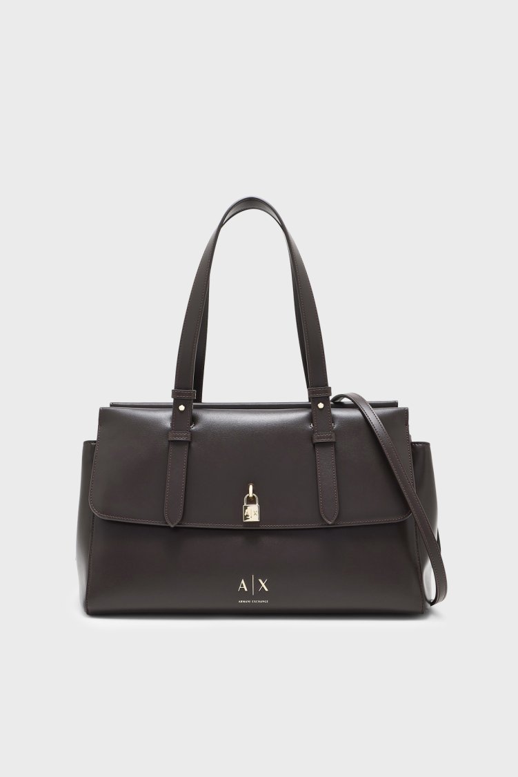Armani Exchange Logolu Çıkarılabilir Askılı Kadın Çanta XW003020 AF28605 U6032 Kahve - Armani Exchange