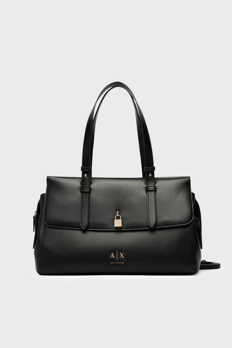 Armani Exchange Logolu Çıkarılabilir Askılı Kadın Çanta XW003020 AF28605 UC001 Siyah - Armani Exchange