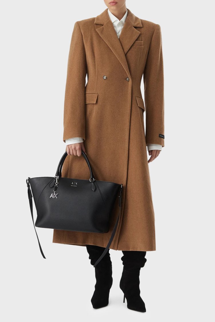Armani Exchange Logolu Çıkarılabilir Askılı Kadın Çanta XW003142 AF26569 UC001 Siyah - Armani Exchange (1)