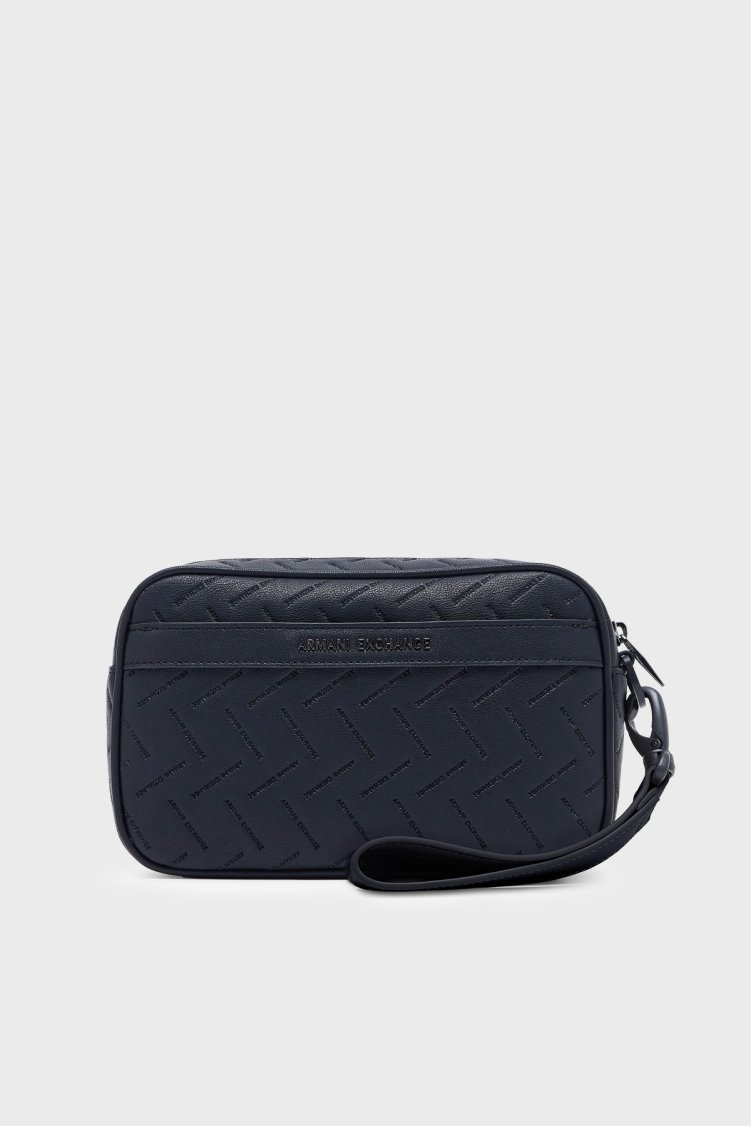 Armani Exchange Logolu Çıkarılabilir Bilek Askılı Erkek Çanta XM002600 AF22652 UB100 Lacivert - Armani Exchange