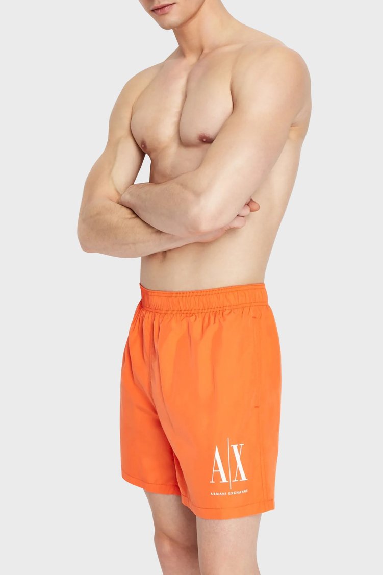 Armani Exchange Logolu Deniz Şortu Cepli Erkek Mayo Short 953034 CC623 00268 TURUNCU - Armani Exchange