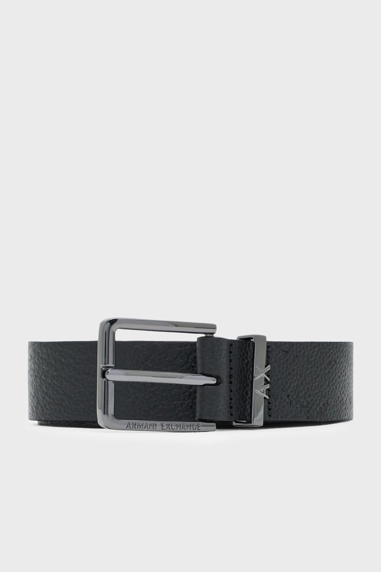 Armani Exchange Logolu Deri Erkek Kemer XM003386 AF26716 UC001 Siyah - Armani Exchange