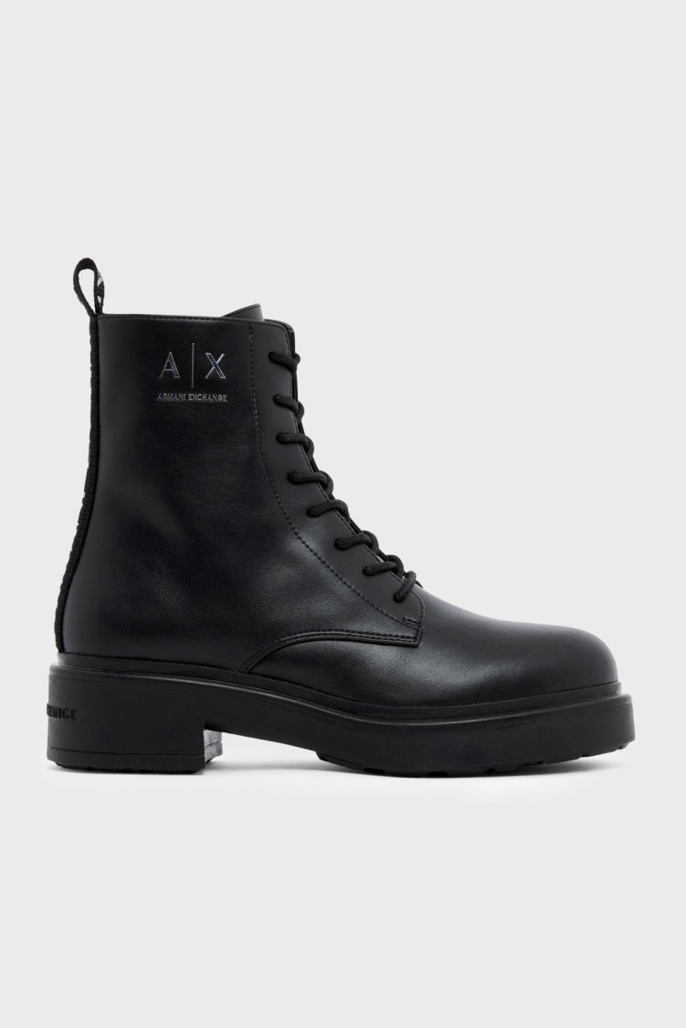 Armani Exchange Logolu Deri Kadın Bot XW003090 AF11912 MZ715 Siyah - Armani Exchange