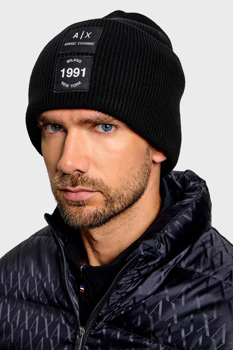 Armani Exchange Logolu Erkek Bere XM003130 AF14008 UC001 Siyah - Armani Exchange (1)