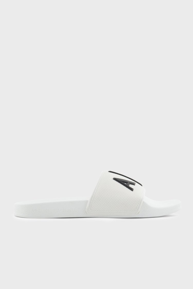 Armani Exchange Logolu Erkek Terlik XUP001 XV820 K488 BEYAZ-SİYAH - Armani Exchange