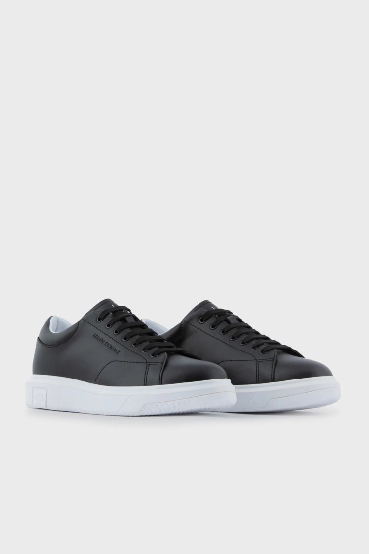Armani Exchange Logolu Hakiki Deri Sneaker Erkek Ayakkabı XUX123 XV534 00002 SİYAH - Armani Exchange (1)