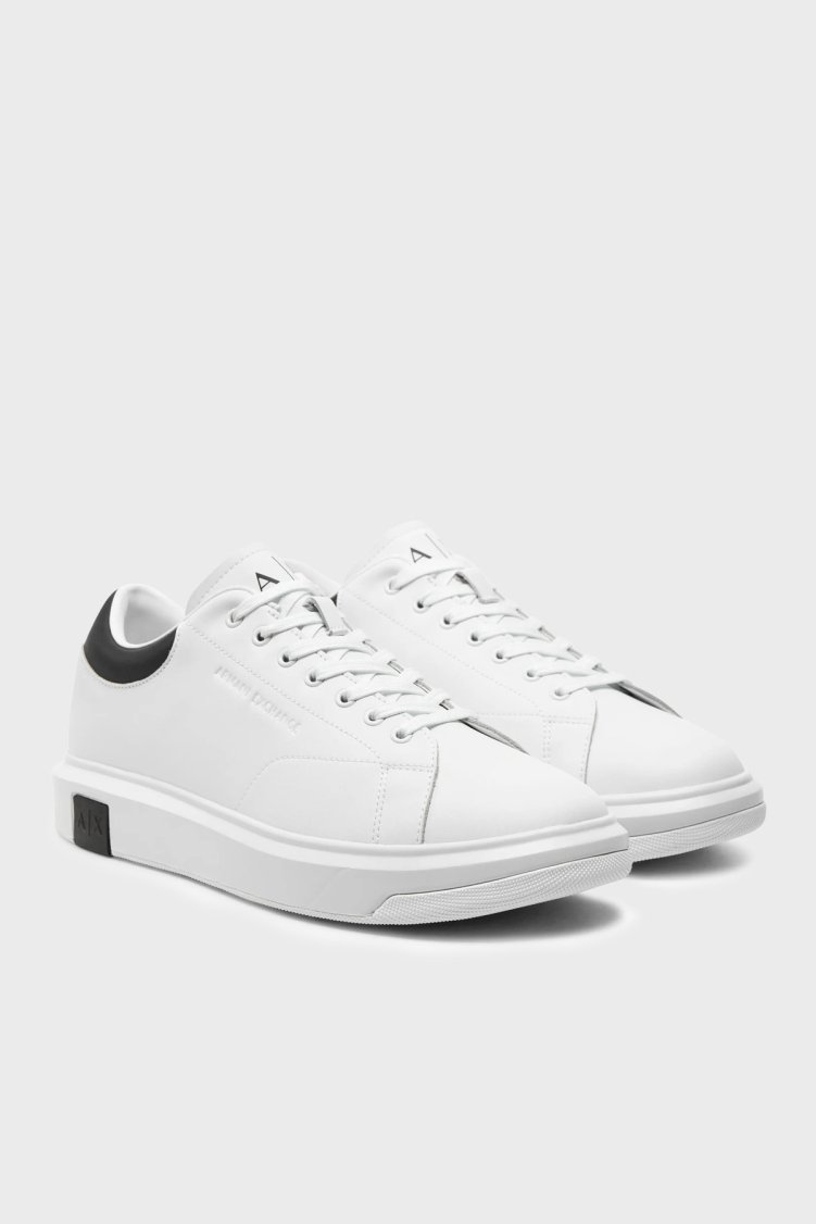 Armani Exchange Logolu Hakiki Deri Sneaker Erkek Ayakkabı XUX123 XV534 ECRU EKRU - Armani Exchange (1)