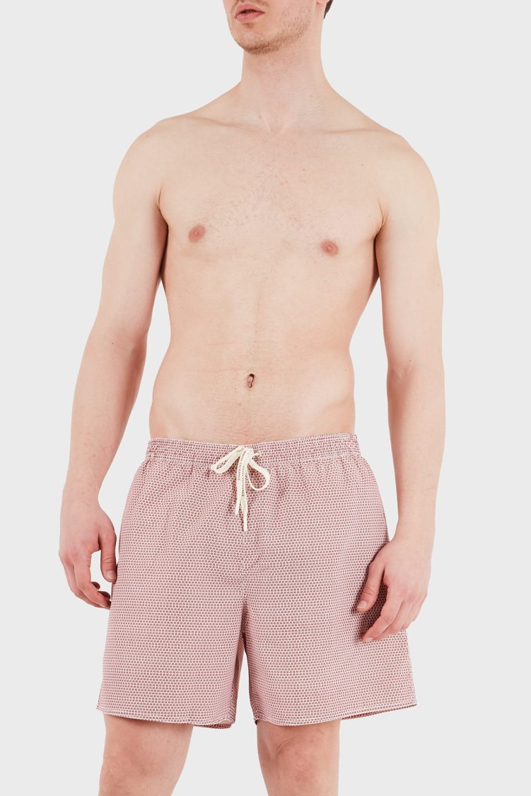 Armani Exchange Logolu Hızlı Kuruyan Erkek Mayo Short XM000832 AF22577 F1169 KIRMIZI-BEYAZ - Armani Exchange (1)