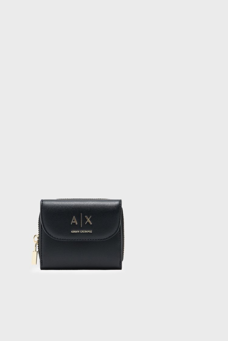 Armani Exchange Logolu Kadın Cüzdan XW003312 AF28605 UC001 Siyah - Armani Exchange