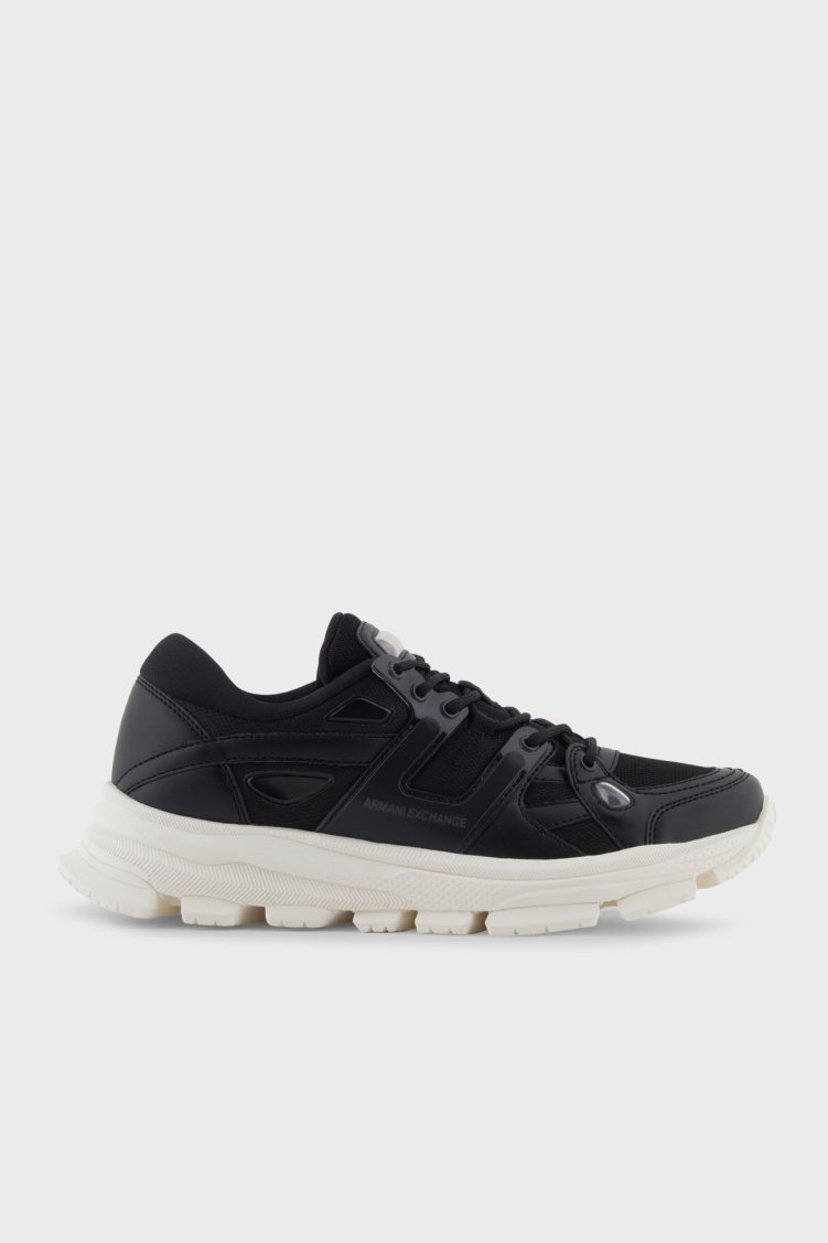 Armani Exchange Logolu Kalın Taban Sneaker Erkek Ayakkabı XM001678 AF19226 UC001 SİYAH - Armani Exchange