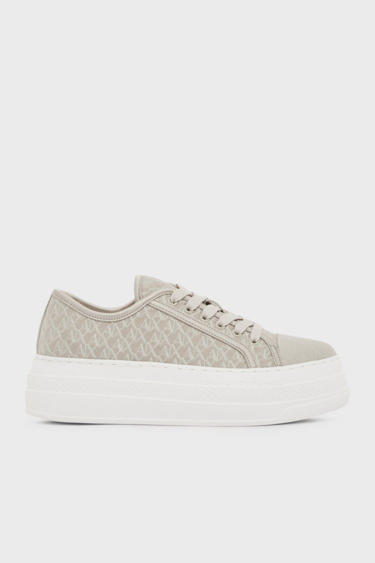 Armani Exchange Logolu Kalın Tabanlı Sneaker Kadın Ayakkabı XW002786 AF23055 MZ738 AÇIK HAKİ - Armani Exchange
