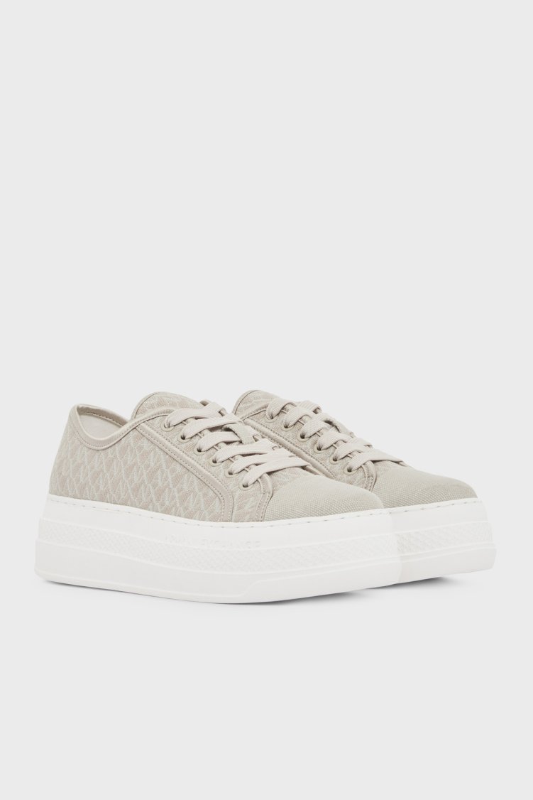 Armani Exchange Logolu Kalın Tabanlı Sneaker Kadın Ayakkabı XW002786 AF23055 MZ738 AÇIK HAKİ - Armani Exchange (1)