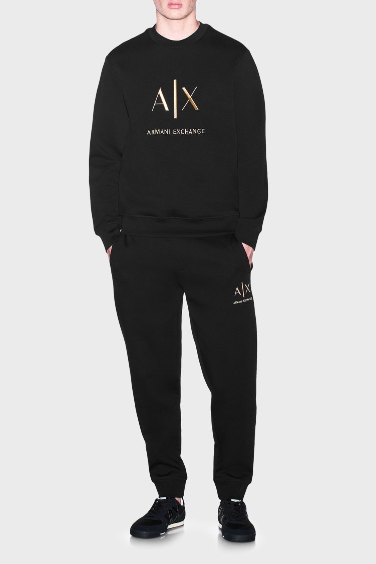 Armani Exchange Logolu Pamuklu Regular Fit Bisiklet Yaka Erkek Sweat XM003551 AF20150 UC001 Siyah - Armani Exchange (1)