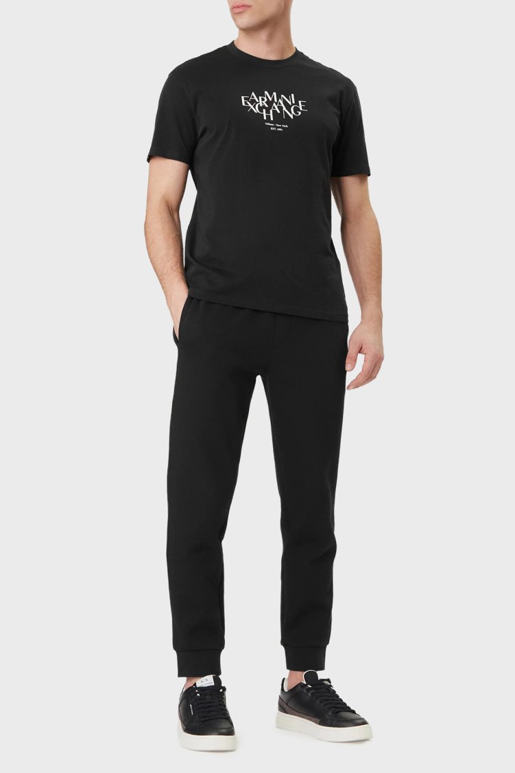 Armani Exchange Logolu Pamuklu Regular Fit Bisiklet Yaka Erkek T Shirt XM002782 AF10356 UC001 SİYAH - Armani Exchange (1)