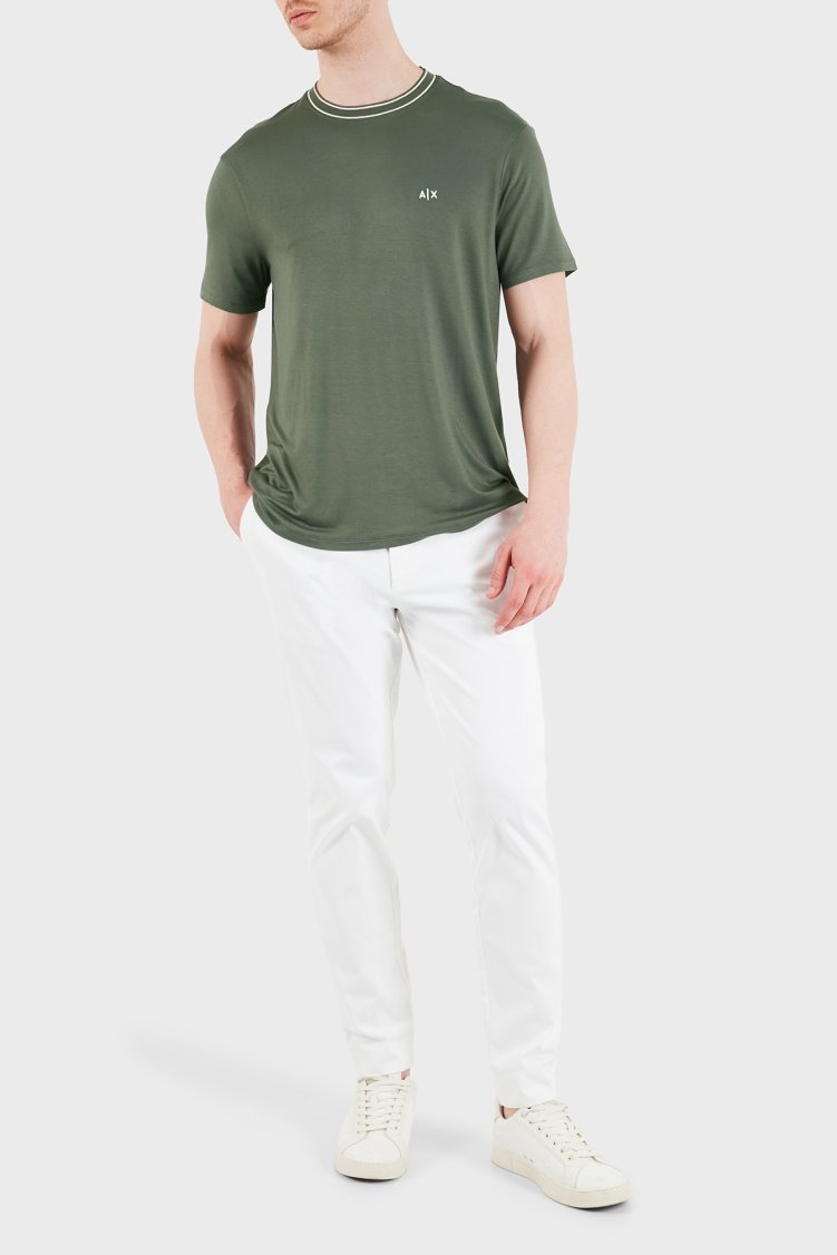 Armani Exchange Logolu Regular Fit Bisiklet Yaka Erkek T Shirt XM002484 AF21936 U8144 HAKİ - Armani Exchange (1)