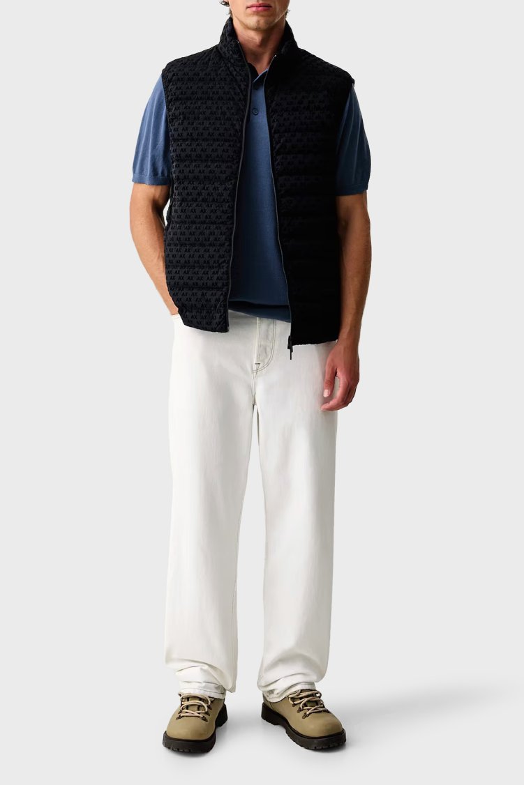 Armani Exchange Logolu Regular Fit Dik Yaka Fermuarlı Erkek Yelek XM003511 AF19870 UB101 Lacivert - Armani Exchange (1)