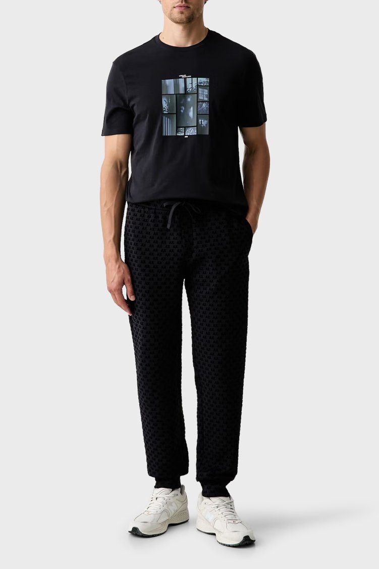 Armani Exchange Logolu Regular Fit Lastikli Paça Erkek Pantolon XM002904 AF10818 UB101 Lacivert - Armani Exchange (1)