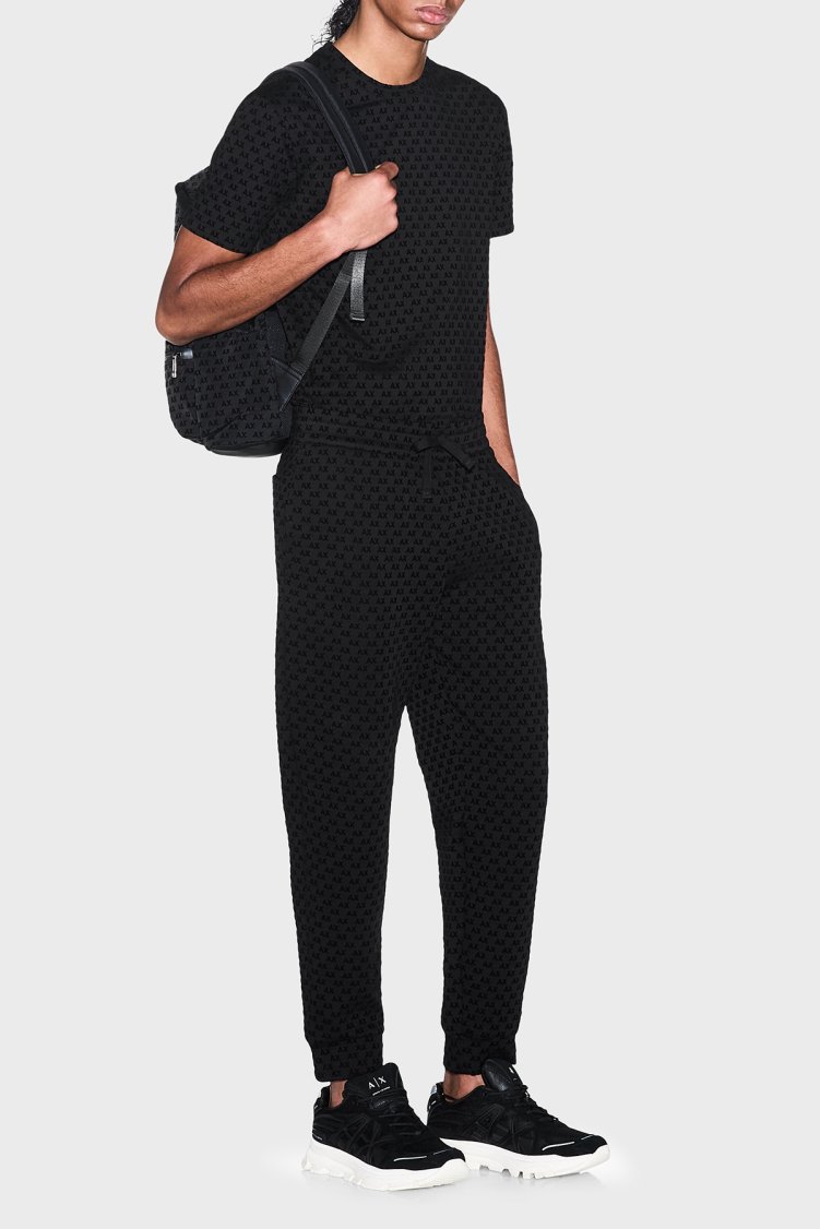 Armani Exchange Logolu Regular Fit Lastikli Paça Erkek Pantolon XM002904 AF10818 UC001 Siyah - Armani Exchange (1)