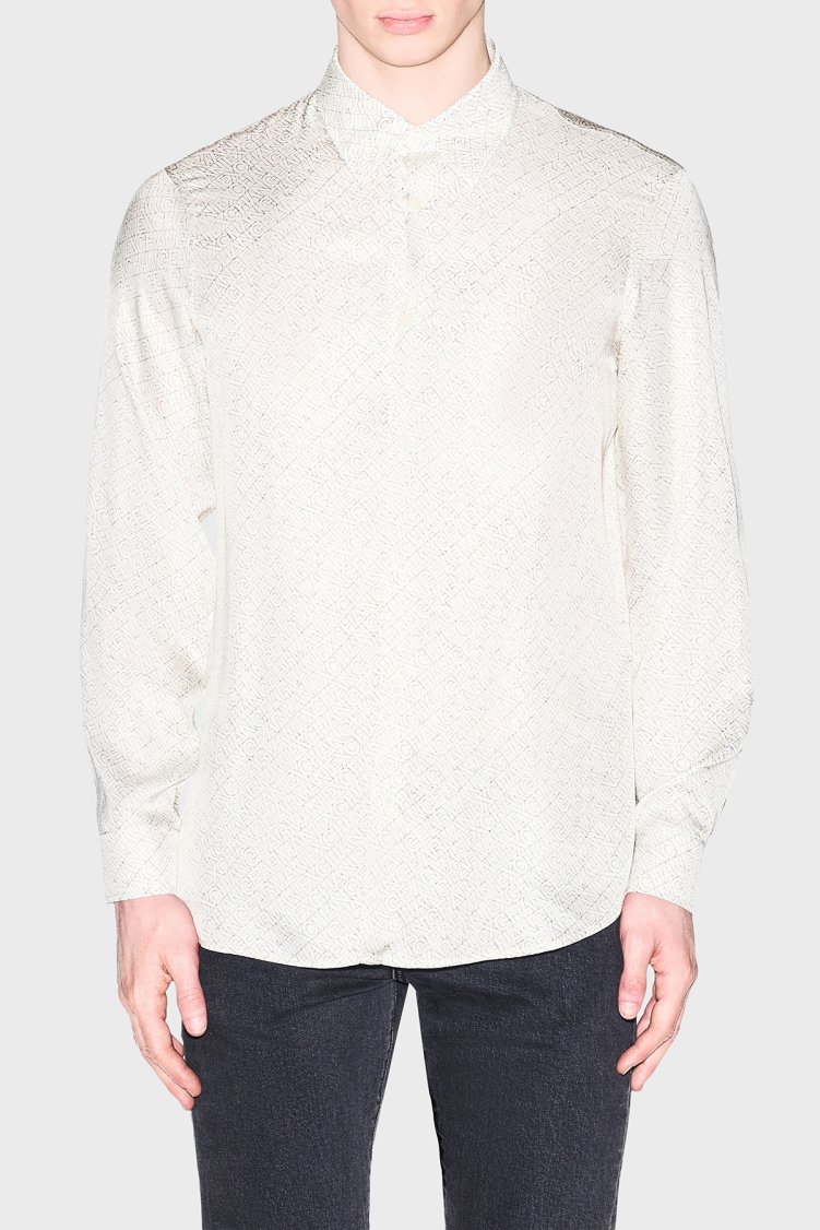 Armani Exchange Logolu Regular Fit Uzun Kollu Erkek Gömlek XM002280 AF13235 F1172 Bej - Armani Exchange