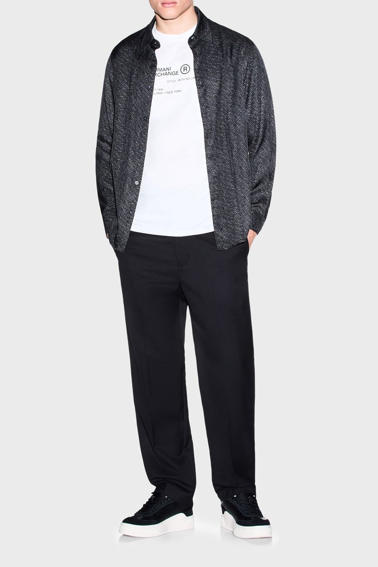 Armani Exchange Logolu Regular Fit Uzun Kollu Erkek Gömlek XM002280 AF13235 FC304 Siyah - Armani Exchange (1)