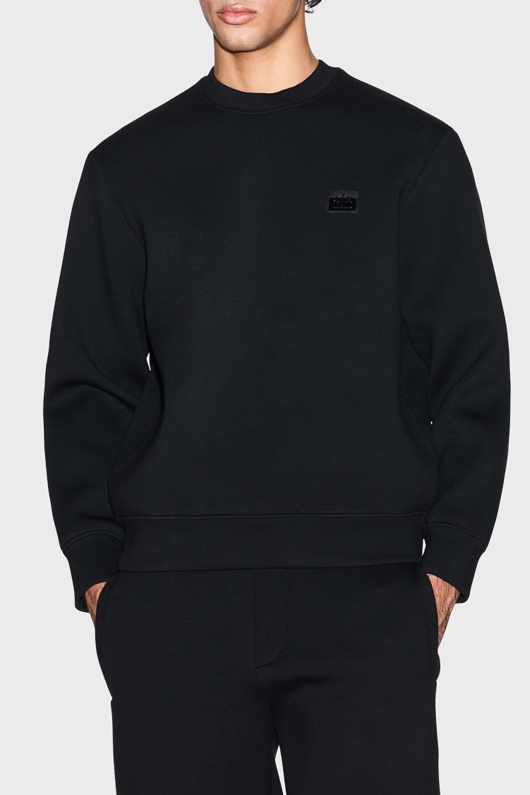 Armani Exchange Logolu Relaxed Fit Bisiklet Yaka Erkek Sweat XM001888 AF18746 UC001 SİYAH - Armani Exchange