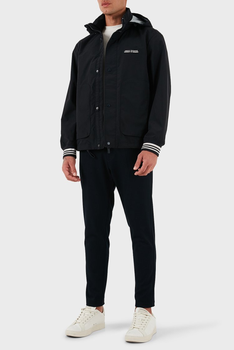 Armani Exchange Logolu Relaxed Fit Gizli Kapüşonlu Erkek Mont XM000932 AF15605 UB101 LACİVERT - Armani Exchange (1)