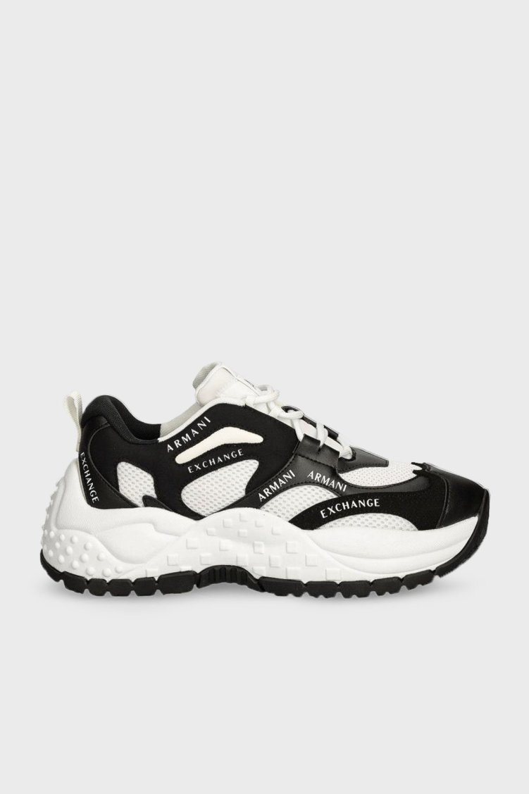 Armani Exchange Logolu Sneaker Bayan Ayakkabı XDX120 XV708 K488 BEYAZ-SİYAH - Armani Exchange