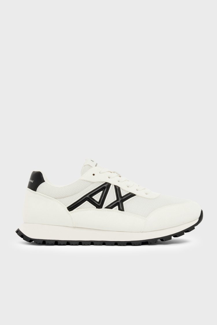 Armani Exchange Logolu Sneaker Erkek Ayakkabı XM001960 AF19388 M0017 BEYAZ-SİYAH - Armani Exchange